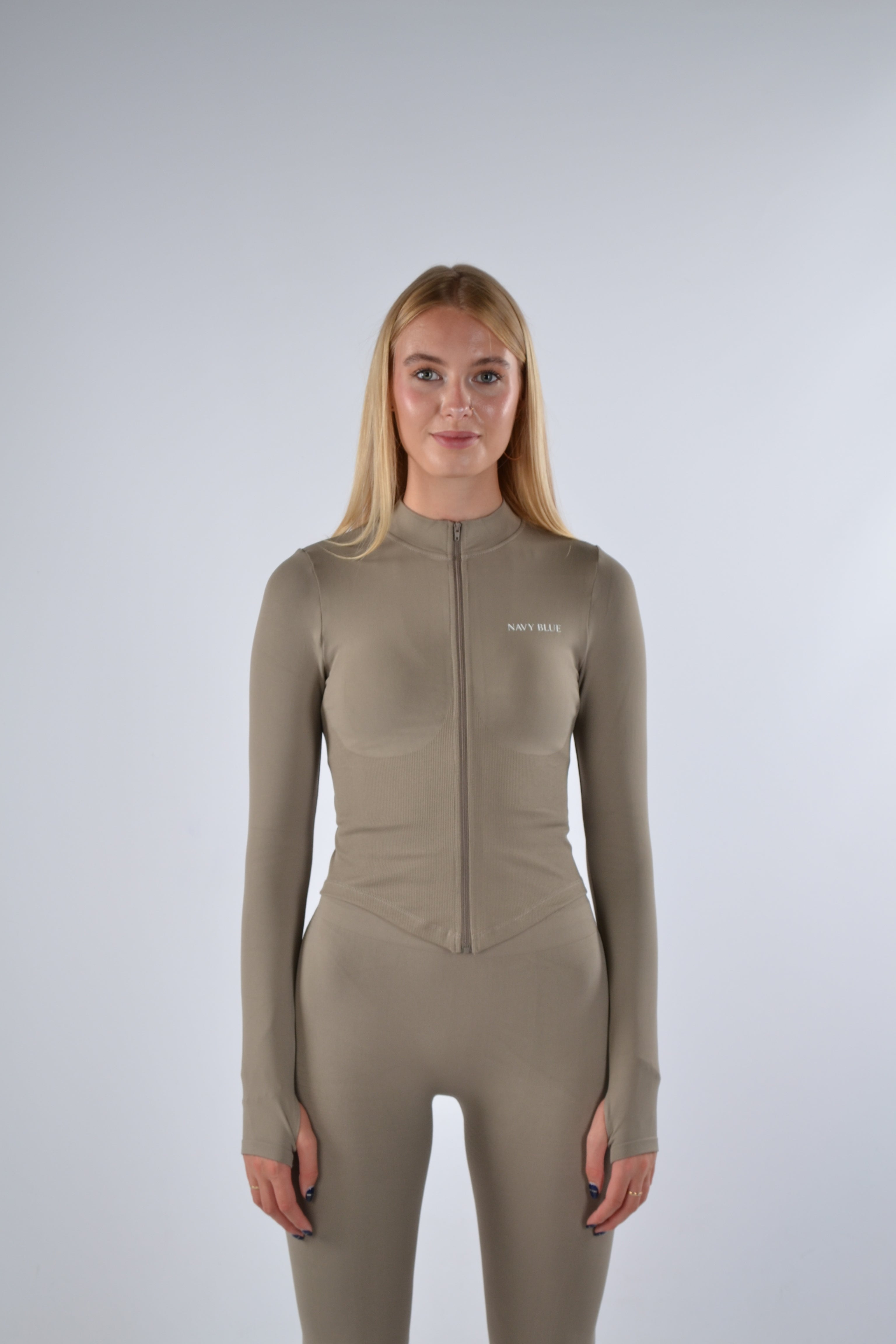 Sculpt Zip Vest Taupe