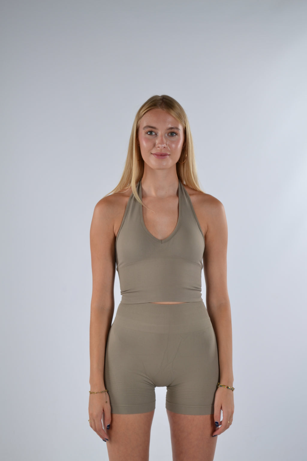 Sculpt Halter Top Taupe