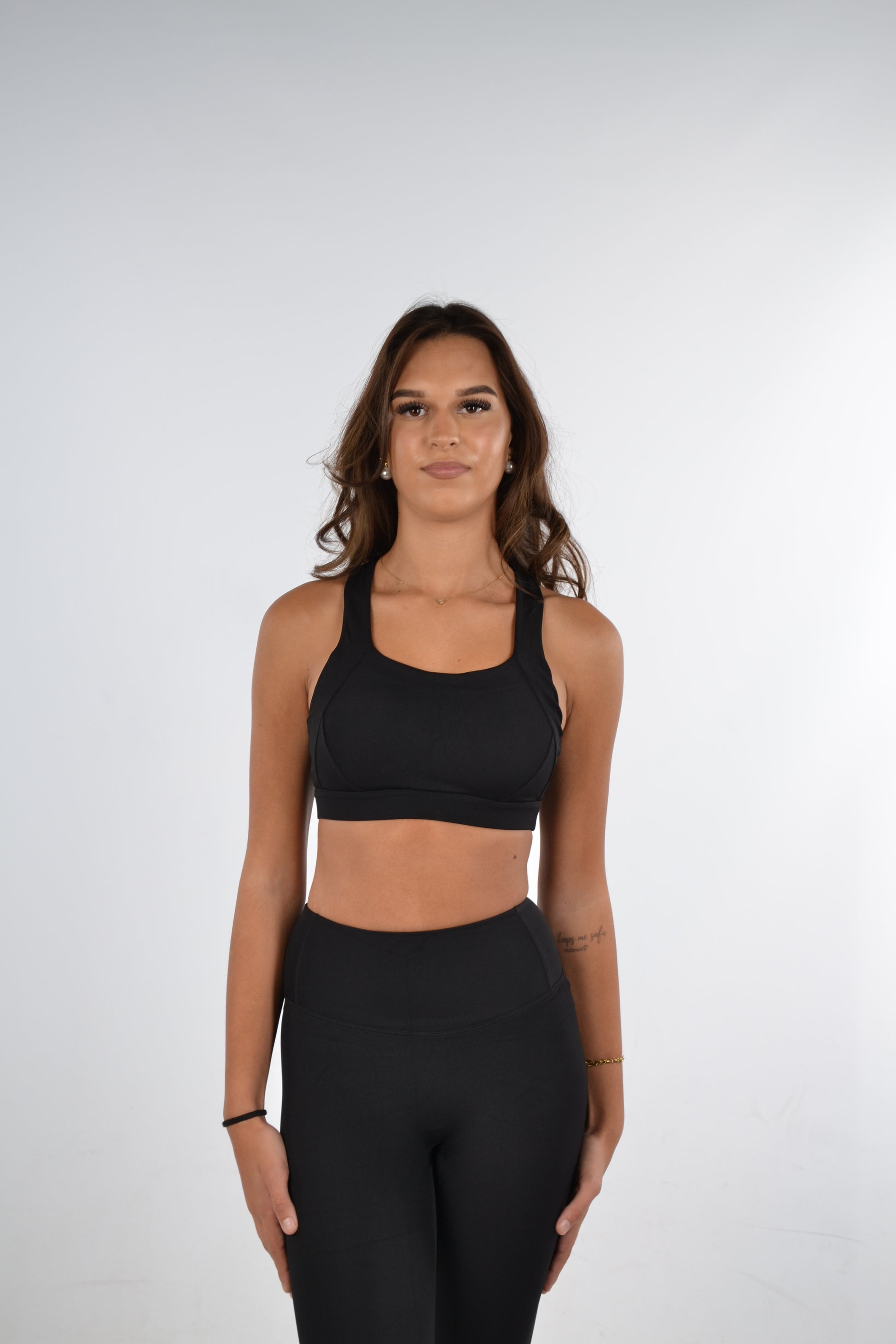 Ava Cross Back Top - Black